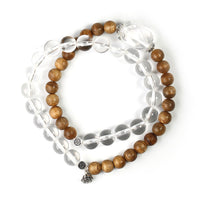 KarmaRipple's Multi-layer Ivory Gemstone Agarwood Lotus Balancing Calm Bracelet