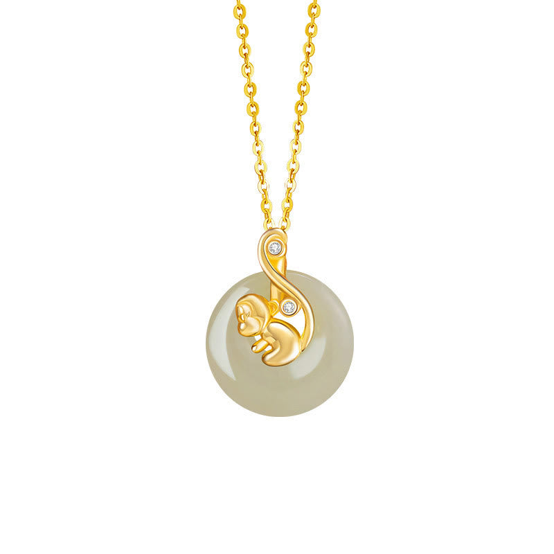 KarmaRipple's Chinese Zodiac Hetian Jade 925 Sterling Silver Abundance Pendant Necklace p9