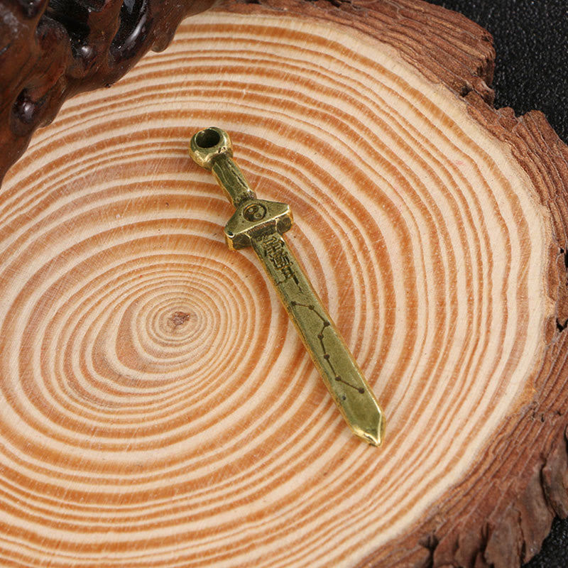 KarmaRipple's Vintage Yin Yang Bronze Brass Sword Balance Pendant Necklace p5