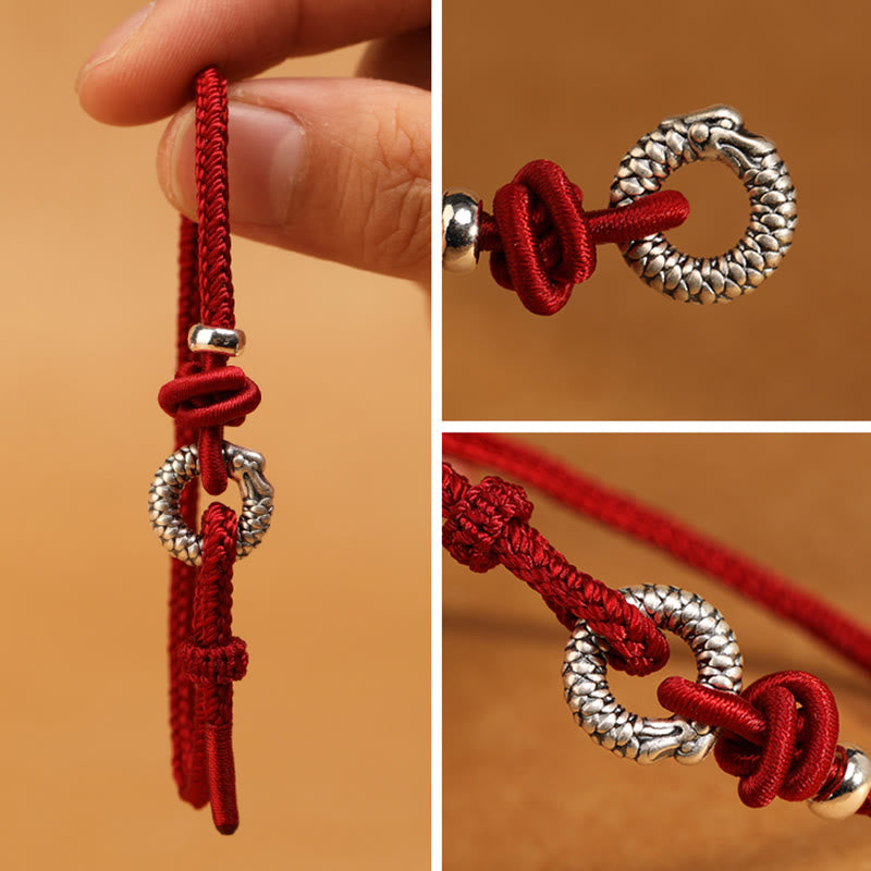 KarmaRipple's 999 Sterling Silver Year Of The Dragon Peace Buckle Fortune Bracelet p20