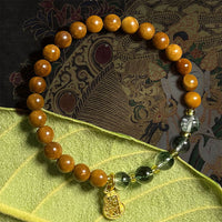 KarmaRipple's Green Phantom Citrine Rutilated Quartz Super Seven Gemstone Confidence Bracelet
