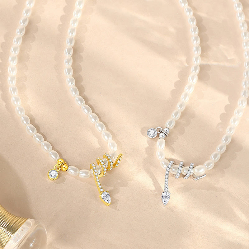 KarmaRipple's 925 Sterling Silver Year Of The Snake Pearl Bracelet Pendant Necklace p7