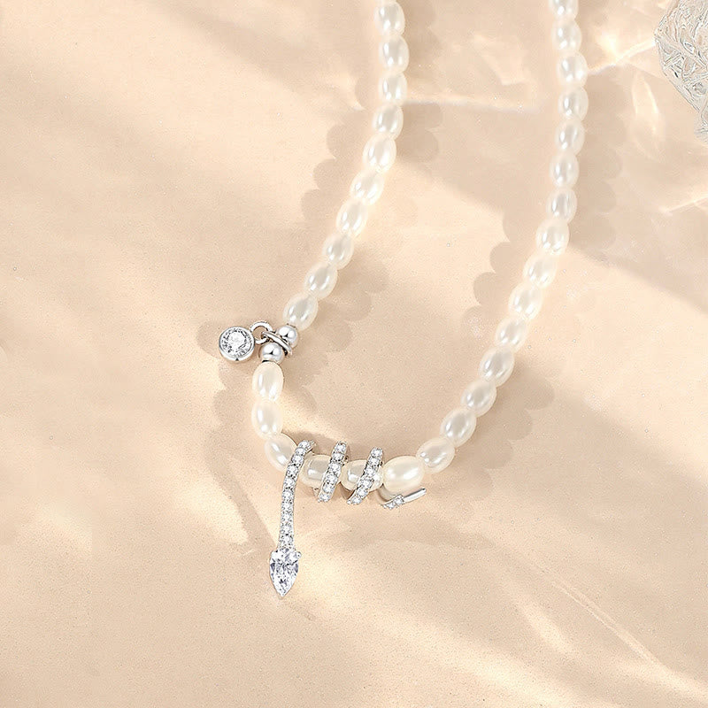 KarmaRipple's 925 Sterling Silver Year Of The Snake Pearl Bracelet Pendant Necklace p4