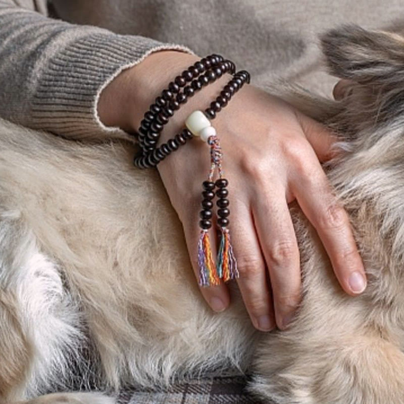 KarmaRipple's 108 Mala Beadwork Bowl Bodhi Seed Colored Rope Peace Bracelet p4