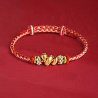 KarmaRipple's 999 Sterling Silver Gradient Red String Year Of The Snake Fortune Woven Bracelet