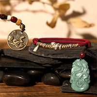 KarmaRipple's Fortunate Prosperity The Year of The Snake 2025 Green Jade Red String Protection Bundle
