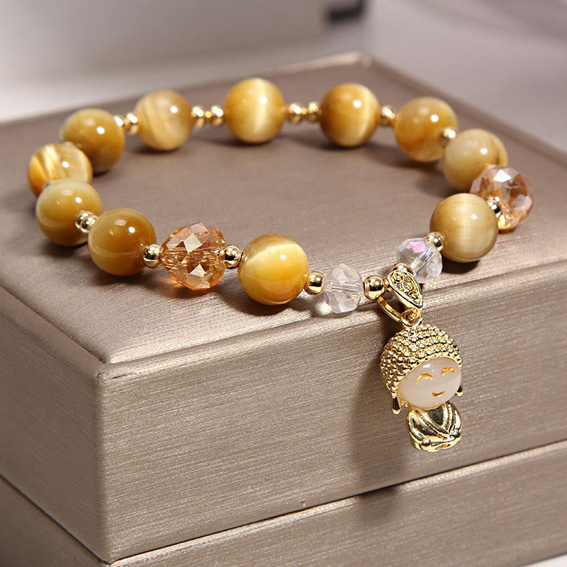 KarmaRipple's Yellow Tiger Eye Meditation Buddha Protection Bracelet p2