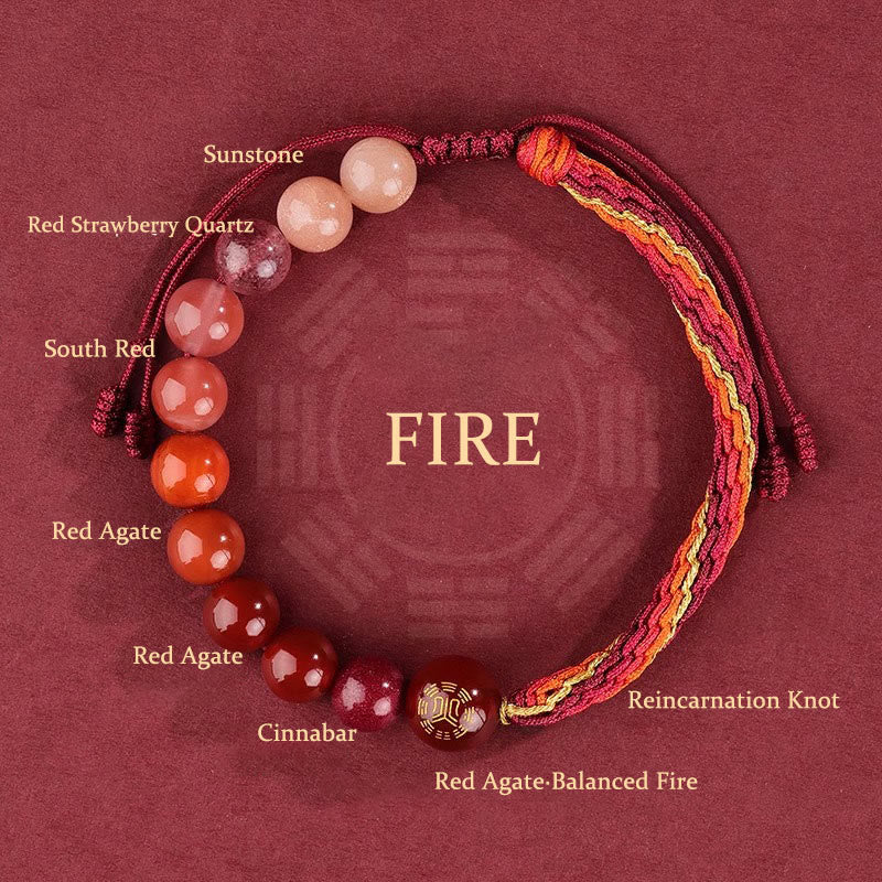 KarmaRipple's Five Elements Various Gemstone Agate Wealth Reincarnation Weave Braid Bracelet p4