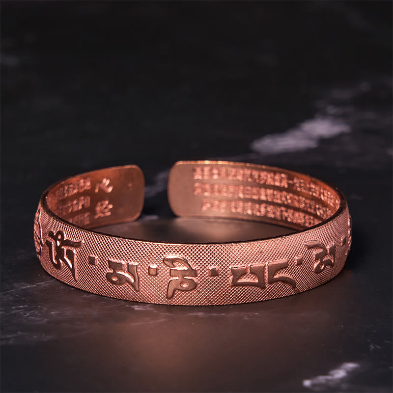 KarmaRipple's Six True Words 'Om Mani Padme Hum' Heart Sutra Bronze Brass Fortune Bracelet Bangle p12