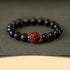 10mm Black Obsidian Cinnabar-Rooster