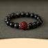 10mm Black Obsidian Cinnabar-Pig