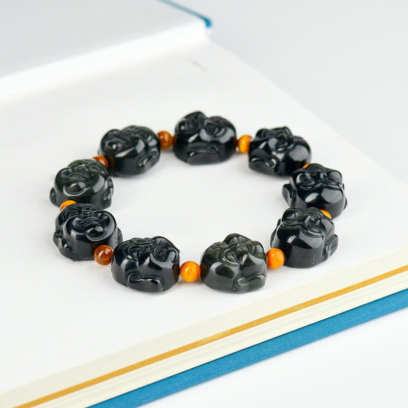 KarmaRipple's Rainbow Obsidian Laughing Buddha'sitive Transformation Bracelet p2