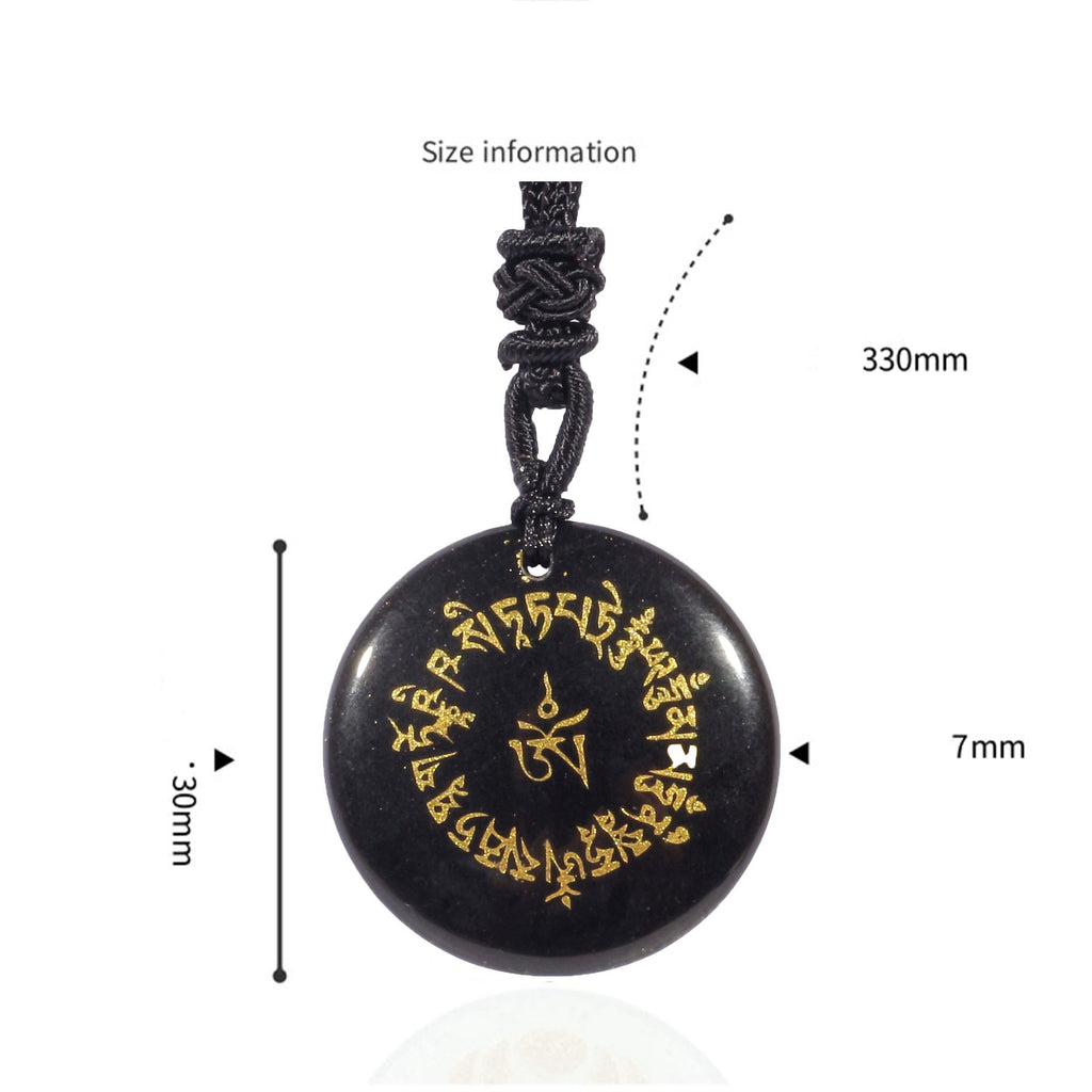 KarmaRipple's Fortune-gathering Mantra Authentic Various Gemstone Black Obsidian Fulfilment Pendant Necklace p7