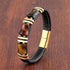 Yellow-Brown-Red-Black Tiger Eye-Gold / 18-20cm