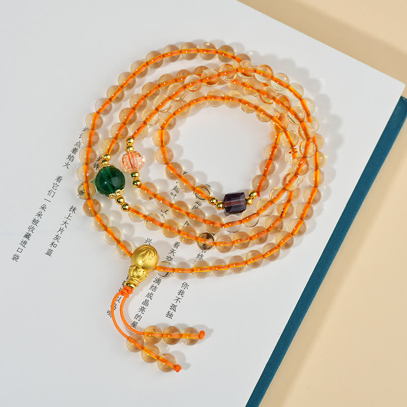 KarmaRipple's 108 Mala Beadwork Citrine Happiness Bracelet p2