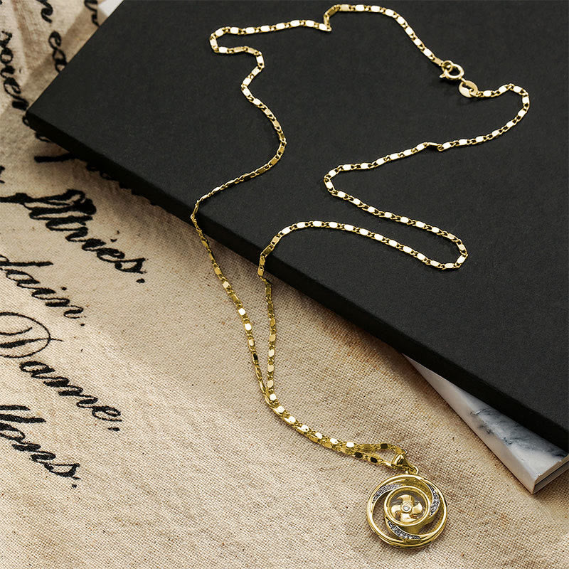 KarmaRipple's Gold plated Bronze Brass Rotatable Windmill Fortune Pendant Necklace p18