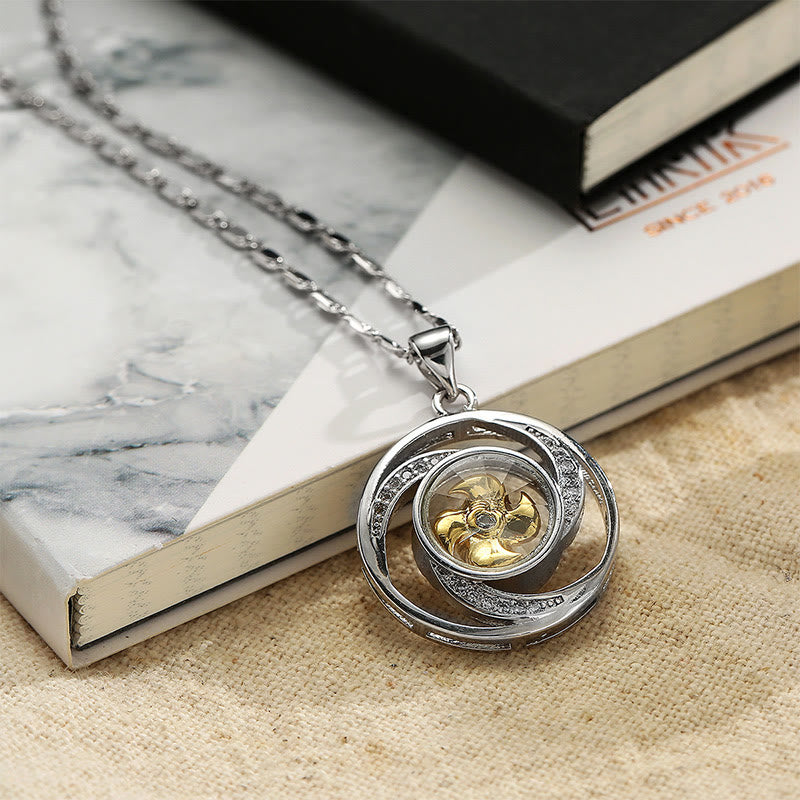 KarmaRipple's Gold plated Bronze Brass Rotatable Windmill Fortune Pendant Necklace p8