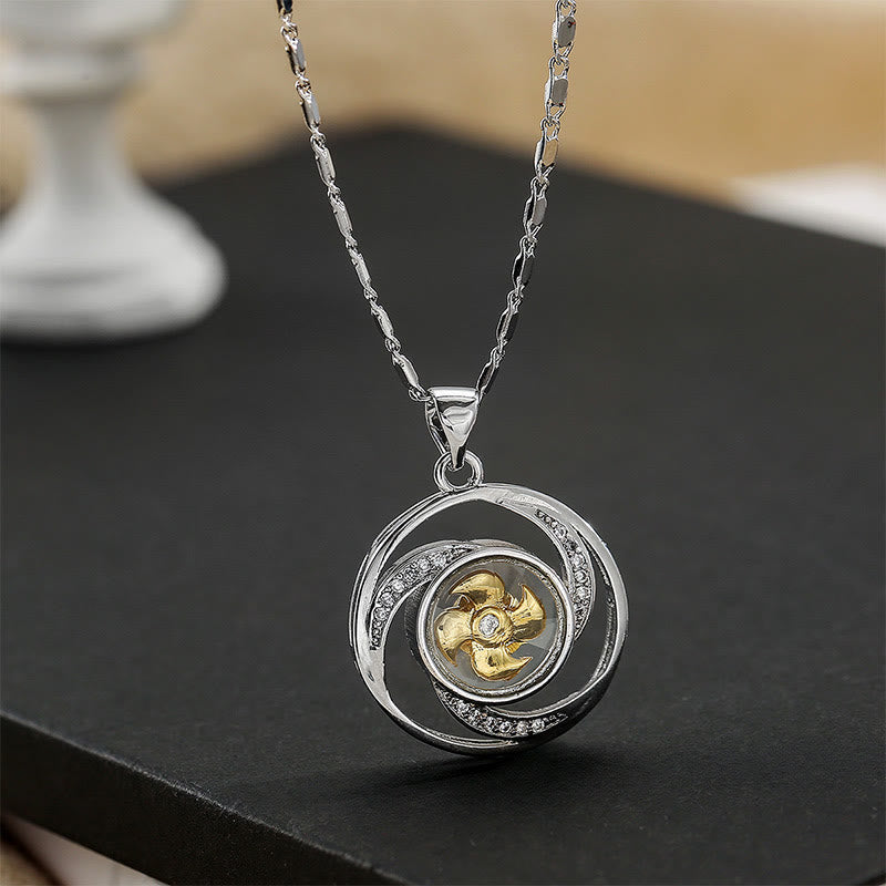 KarmaRipple's Gold plated Bronze Brass Rotatable Windmill Fortune Pendant Necklace p5