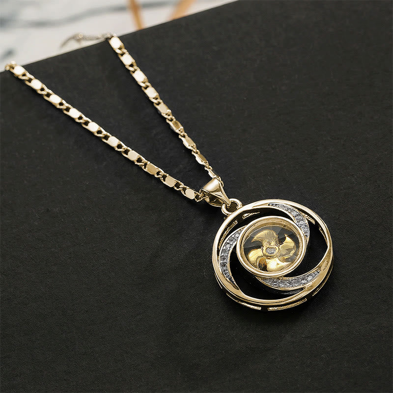 KarmaRipple's Gold plated Bronze Brass Rotatable Windmill Fortune Pendant Necklace p9