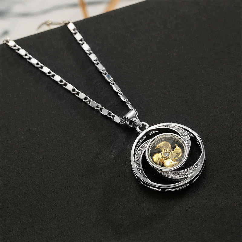 KarmaRipple's Gold plated Bronze Brass Rotatable Windmill Fortune Pendant Necklace p6