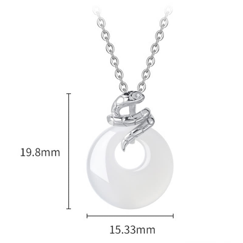 KarmaRipple's Authentic Chalcedony Peace Buckle 925 Sterling Silver Year Of The Snake Positive Pendant Necklace p9