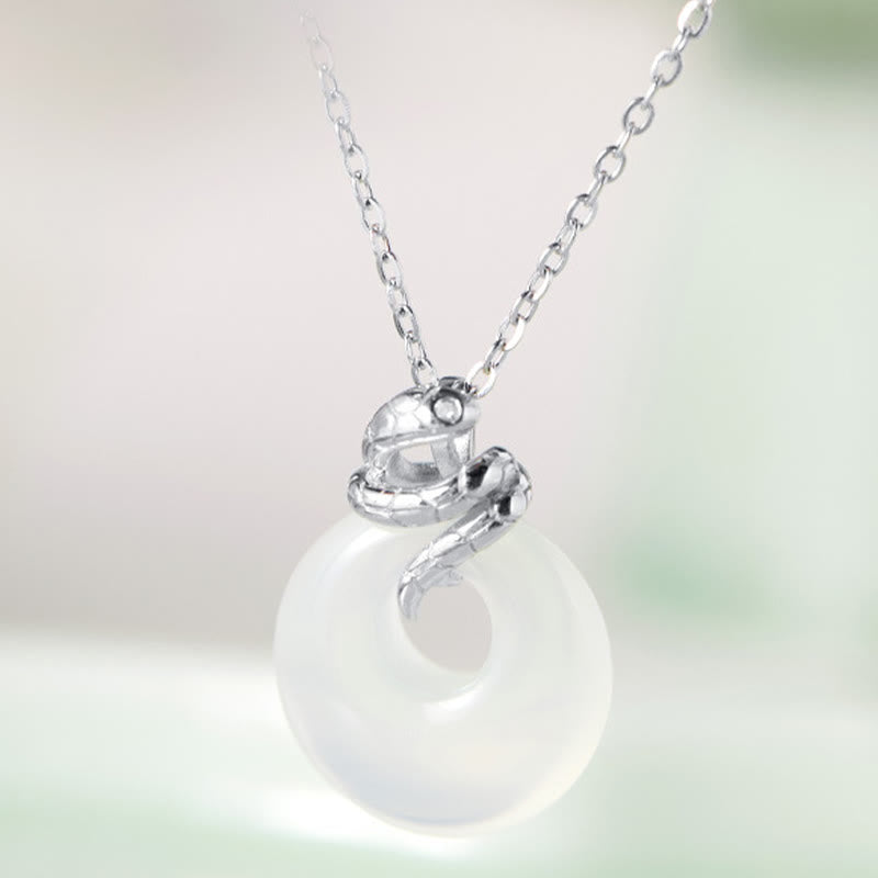 KarmaRipple's Authentic Chalcedony Peace Buckle 925 Sterling Silver Year Of The Snake Positive Pendant Necklace p11