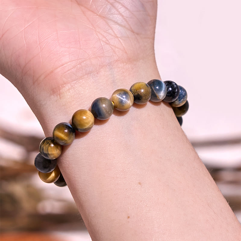 KarmaRipple's Yellow Blue Tiger Eye Courage Bracelet p2