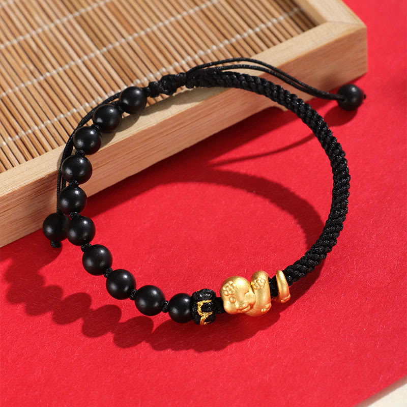 KarmaRipple's Small Leaf Red Sandalwood Ebony Wood Beadwork 999 Year Of The Snake Cotton Rope Protection Woven Bracelet p8