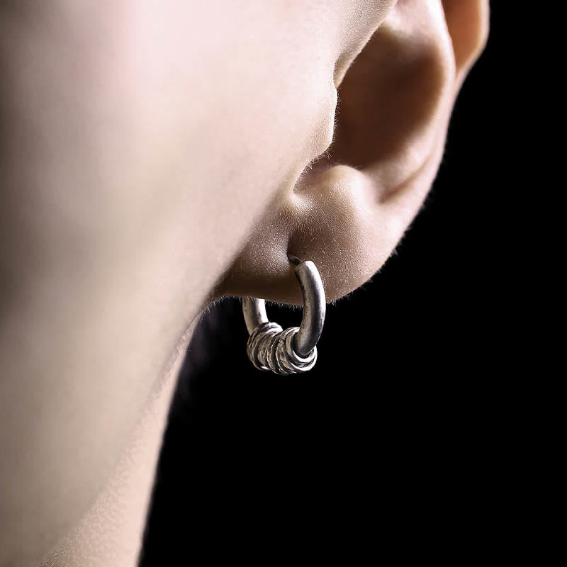 KarmaRipple's 925 Sterling Silver Hand-hammered Protection Earrings p15