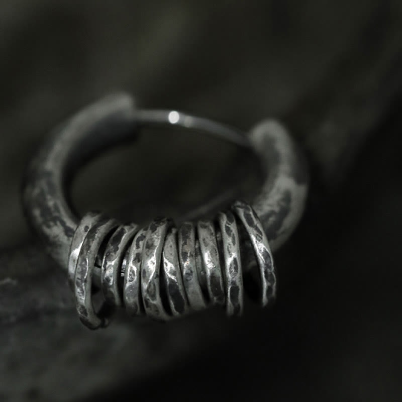 KarmaRipple's 925 Sterling Silver Hand-hammered Protection Earrings p18