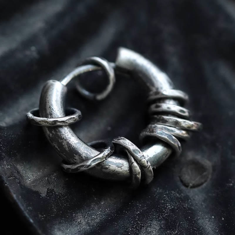 KarmaRipple's 925 Sterling Silver Hand-hammered Protection Earrings p9