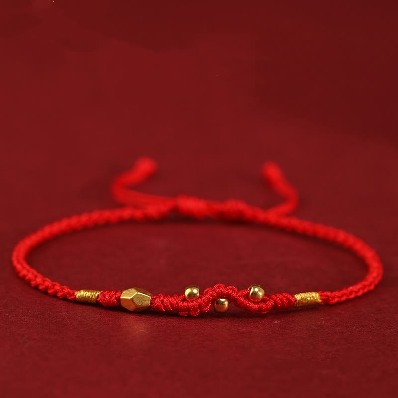 KarmaRipple's 999 Gold Year of the Snake Mini Gold Bead Handmade Fortune Protection?Braided Bracelet p4