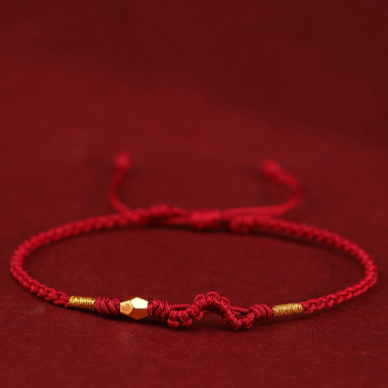 KarmaRipple's 999 Gold Year of the Snake Mini Gold Bead Handmade Fortune Protection?Braided Bracelet p22