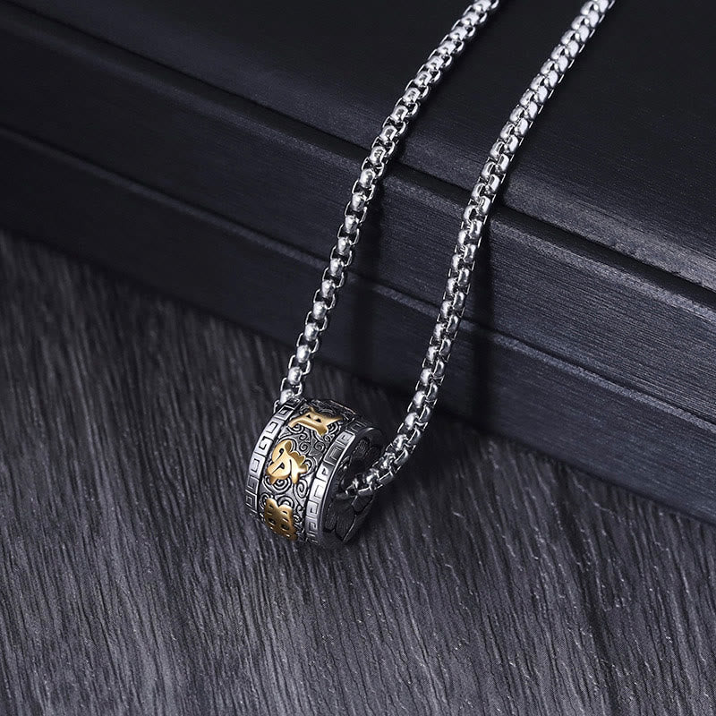 KarmaRipple's Tibetan Om Mani Padme Hum Titanium Steel Peace Pendant Necklace p5