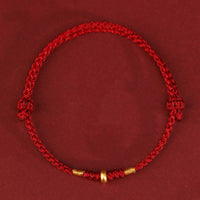KarmaRipple's 999 Gold Small Fortunate Beadwork String Protection Fortune Woven Bracelet Anklet