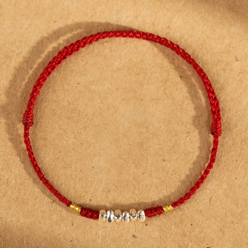 KarmaRipple's 925 Sterling Silver String Protection Fortune Ultra-Thin Woven Bracelet Anklet p2