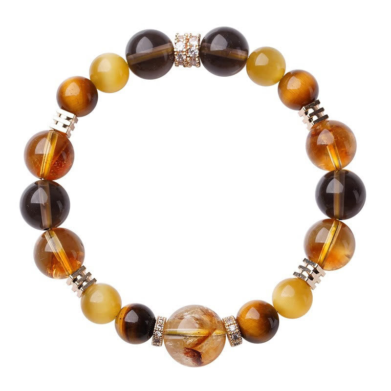 KarmaRipple's Citrine Topaz Tiger Eye Happiness Bracelet p15