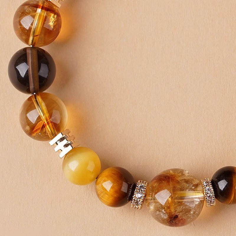 KarmaRipple's Citrine Topaz Tiger Eye Happiness Bracelet p10