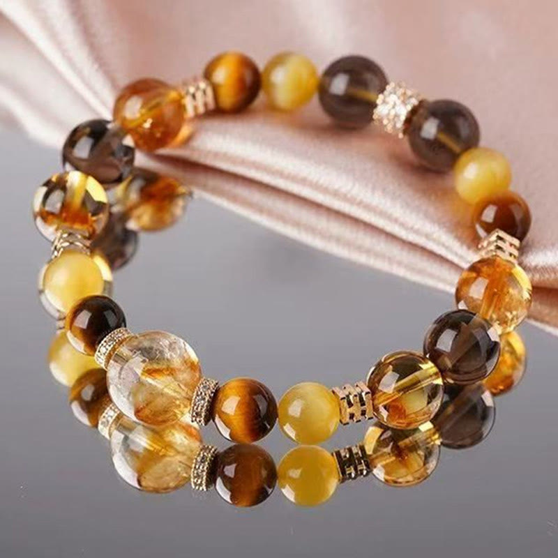 KarmaRipple's Citrine Topaz Tiger Eye Happiness Bracelet p13