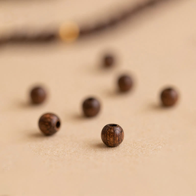 KarmaRipple's 4mm Ultra-thin Sandalwood 14K Gold Plated Bronze Beadwork Protection Bracelet p11