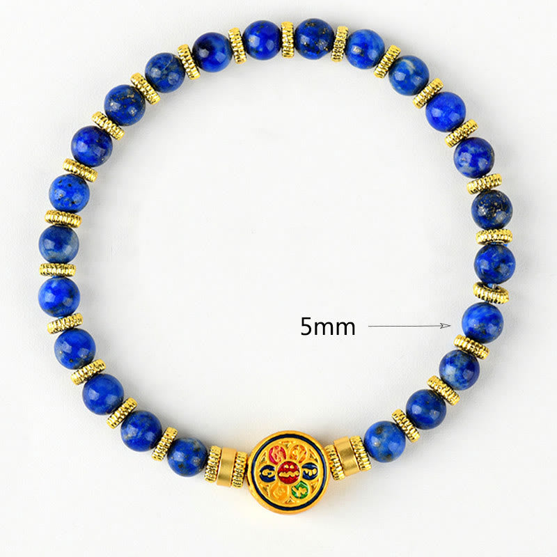 KarmaRipple's Authentic Lazurite Om Mani Padme Hum Bead Balance Bracelet p8