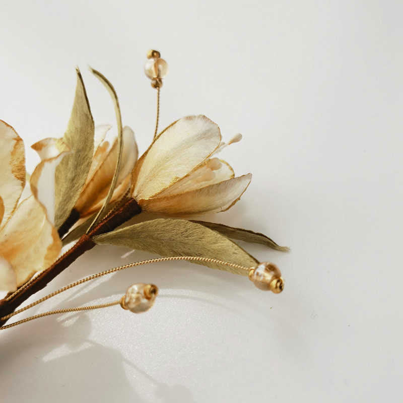 KarmaRipple's Handmade Velvet Flower Mulberry Silk Ivory Camellia Brooch p6