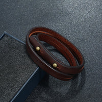 KarmaRipple's Vintage Multi-layer Leather Strength Buckle Bracelet