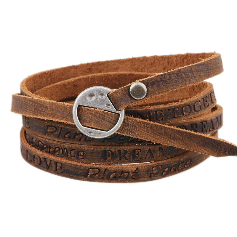 KarmaRipple's Vintage Multi-layer Leather Buckle Confidence Bracelet p2