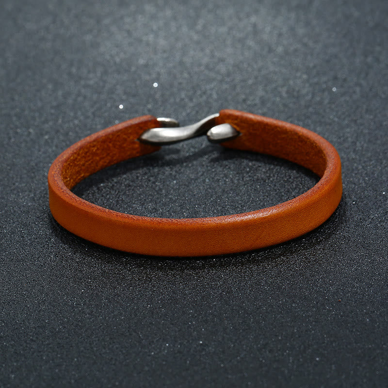 KarmaRipple's Vintage Leather Plain Strength Buckle Bracelet p6