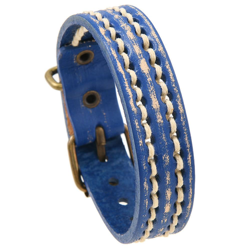 KarmaRipple's Vintage Leather Adjustable Buckle Strengthen Bracelet p14