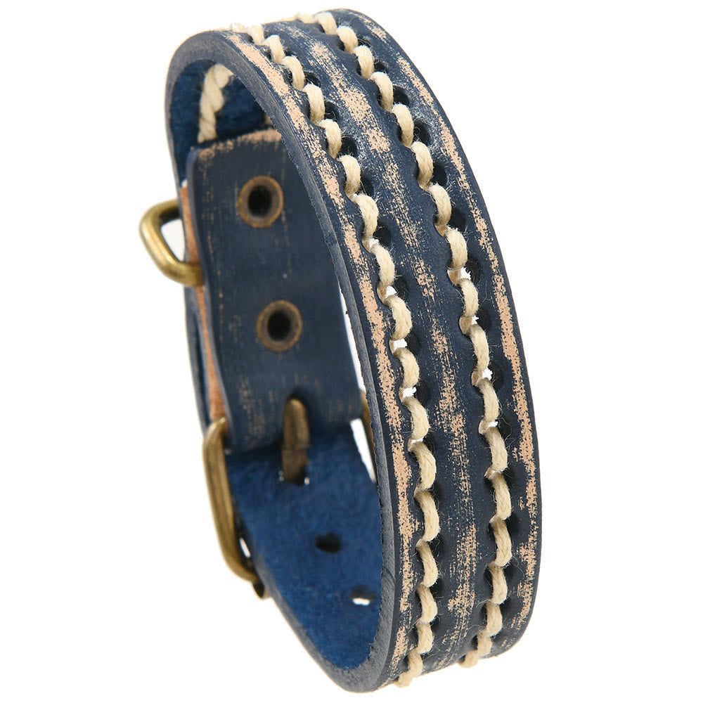 KarmaRipple's Vintage Leather Adjustable Buckle Strengthen Bracelet p15