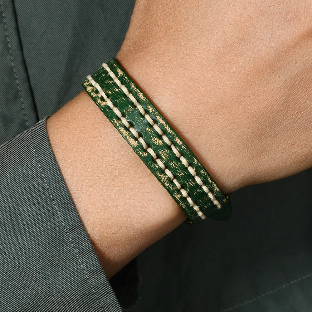 KarmaRipple's Vintage Leather Adjustable Buckle Strengthen Bracelet p10