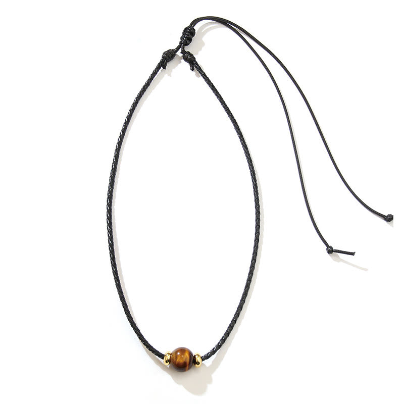 KarmaRipple's Authentic Tiger Eye Beaded Protection Wax Rope Pendant Necklace p7