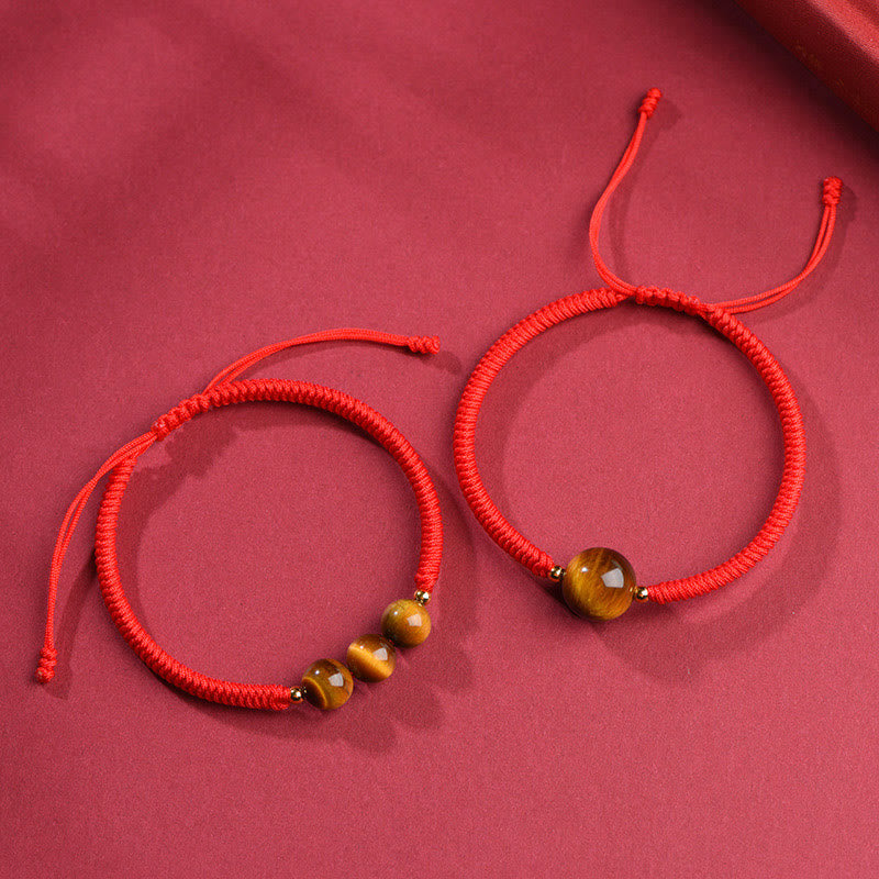 KarmaRipple's Handmade Tiger Eye Bead Fortune Protection Rope Bracelet p16